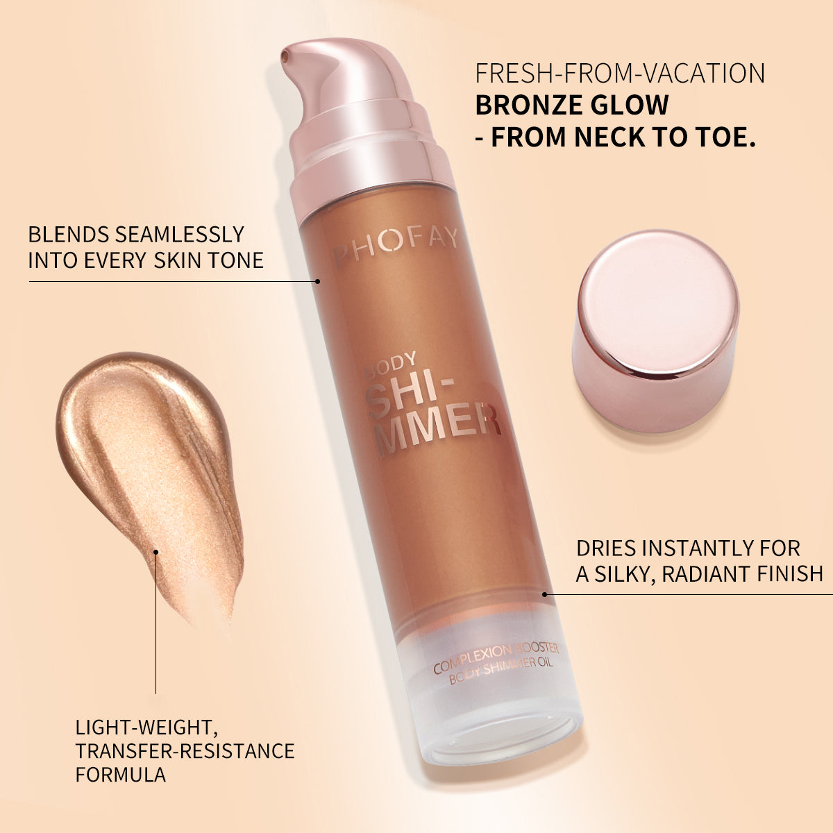 PHOFAY Body Glow Shimmer Oil
