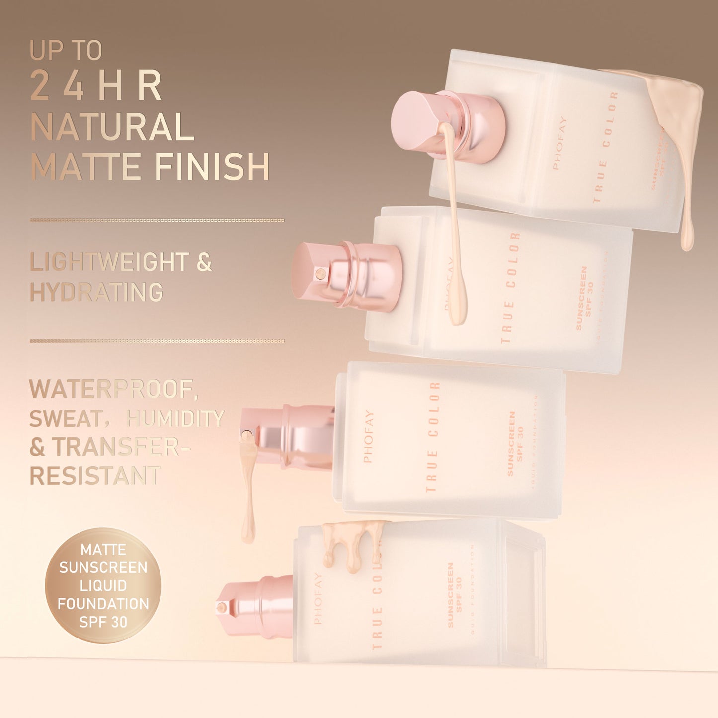 PHOFAY Matte Liquid Foundation SPF 30